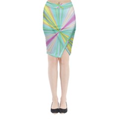 Background Burst Abstract Color Midi Wrap Pencil Skirt