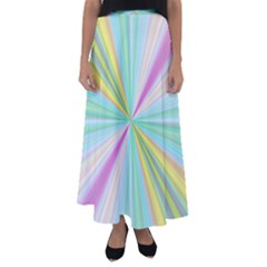 Background Burst Abstract Color Flared Maxi Skirt
