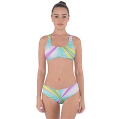 Background Burst Abstract Color Criss Cross Bikini Set by HermanTelo
