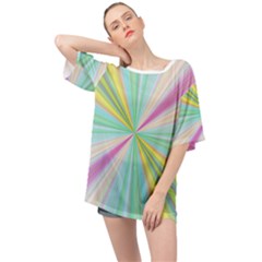 Background Burst Abstract Color Oversized Chiffon Top