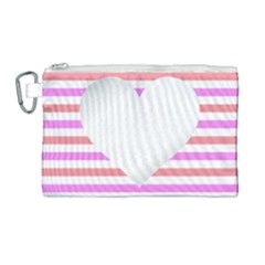 Love Heart Valentine S Day Canvas Cosmetic Bag (large) by HermanTelo