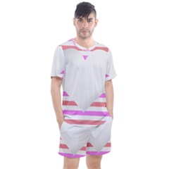 Love Heart Valentine S Day Men s Mesh Tee And Shorts Set