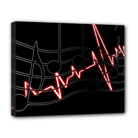 Music Wallpaper Heartbeat Melody Deluxe Canvas 20  X 16  (stretched) by HermanTelo