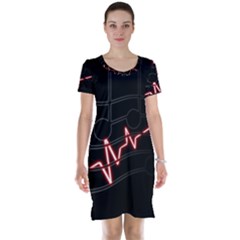 Music Wallpaper Heartbeat Melody Short Sleeve Nightdress by HermanTelo