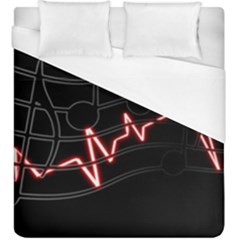 Music Wallpaper Heartbeat Melody Duvet Cover (king Size) by HermanTelo