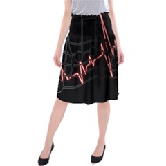 Music Wallpaper Heartbeat Melody Midi Beach Skirt by HermanTelo