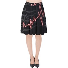 Music Wallpaper Heartbeat Melody Velvet High Waist Skirt