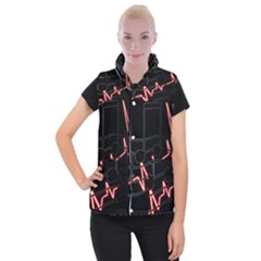 Music Wallpaper Heartbeat Melody Women s Button Up Vest by HermanTelo