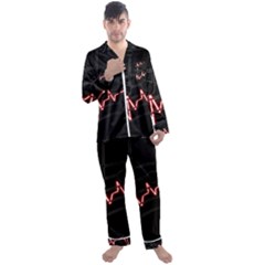 Music Wallpaper Heartbeat Melody Men s Satin Pajamas Long Pants Set by HermanTelo