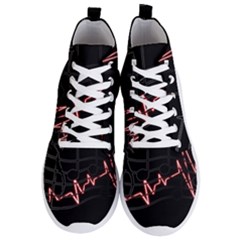Music Wallpaper Heartbeat Melody Men s Lightweight High Top Sneakers by HermanTelo