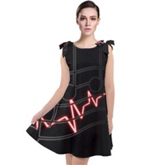 Music Wallpaper Heartbeat Melody Tie Up Tunic Dress by HermanTelo