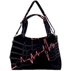 Music Wallpaper Heartbeat Melody Double Compartment Shoulder Bag by HermanTelo