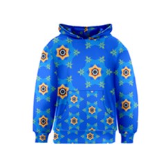 Pattern Backgrounds Blue Star Kids  Pullover Hoodie by HermanTelo