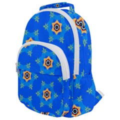 Pattern Backgrounds Blue Star Rounded Multi Pocket Backpack by HermanTelo