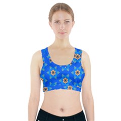 Pattern Backgrounds Blue Star Sports Bra With Pocket by HermanTelo