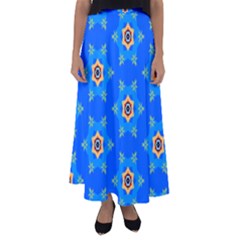 Pattern Backgrounds Blue Star Flared Maxi Skirt