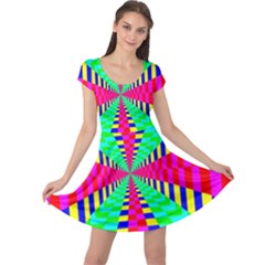 Maze Rainbow Vortex Cap Sleeve Dress by HermanTelo