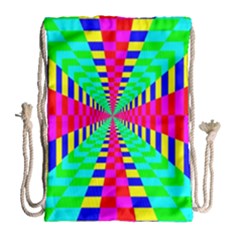Maze Rainbow Vortex Drawstring Bag (large) by HermanTelo