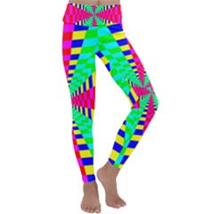 Maze Rainbow Vortex Kids  Lightweight Velour Classic Yoga Leggings