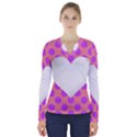 Love Heart Valentine V-Neck Long Sleeve Top View1