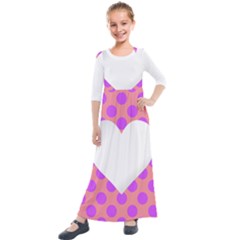 Love Heart Valentine Kids  Quarter Sleeve Maxi Dress by HermanTelo