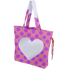 Love Heart Valentine Drawstring Tote Bag by HermanTelo