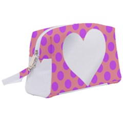 Love Heart Valentine Wristlet Pouch Bag (large) by HermanTelo