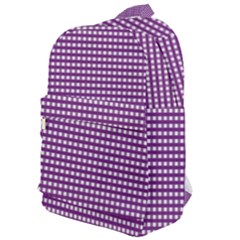 Gingham Plaid Fabric Pattern Purple Classic Backpack by HermanTelo