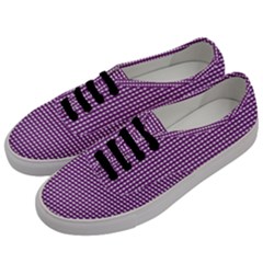 Gingham Plaid Fabric Pattern Purple Men s Classic Low Top Sneakers by HermanTelo