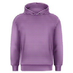 Gingham Plaid Fabric Pattern Purple Men s Overhead Hoodie