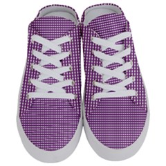 Gingham Plaid Fabric Pattern Purple Half Slippers