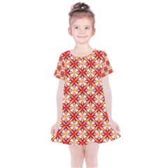 Hexagon Polygon Colorful Prismatic Kids  Simple Cotton Dress by HermanTelo