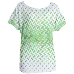 Green Pattern Curved Puzzle Women s Oversized Tee by HermanTelo