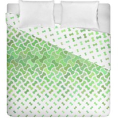 Green Pattern Curved Puzzle Duvet Cover Double Side (king Size) by HermanTelo