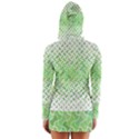 Green Pattern Curved Puzzle Long Sleeve Hooded T-shirt View2