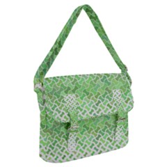 Green Pattern Curved Puzzle Buckle Messenger Bag