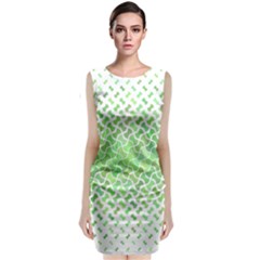 Green Pattern Curved Puzzle Classic Sleeveless Midi Dress