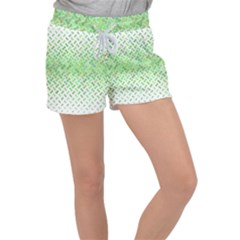 Green Pattern Curved Puzzle Women s Velour Lounge Shorts by HermanTelo