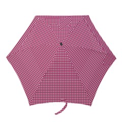 Gingham Plaid Fabric Pattern Pink Mini Folding Umbrellas