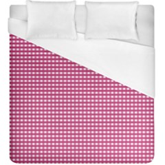 Gingham Plaid Fabric Pattern Pink Duvet Cover (king Size)