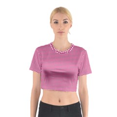 Gingham Plaid Fabric Pattern Pink Cotton Crop Top