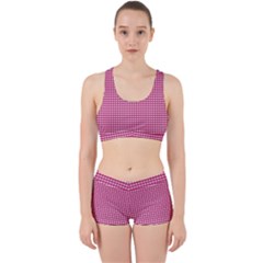 Gingham Plaid Fabric Pattern Pink Work It Out Gym Set