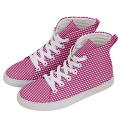 Gingham Plaid Fabric Pattern Pink Women s Hi-top Skate Sneakers