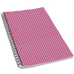 Gingham Plaid Fabric Pattern Pink 5 5  X 8 5  Notebook by HermanTelo