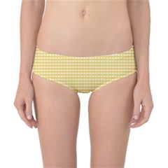 Gingham Plaid Fabric Pattern Yellow Classic Bikini Bottoms