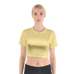 Gingham Plaid Fabric Pattern Yellow Cotton Crop Top