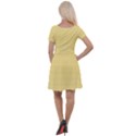 Gingham Plaid Fabric Pattern Yellow Cap Sleeve Velour Dress  View2