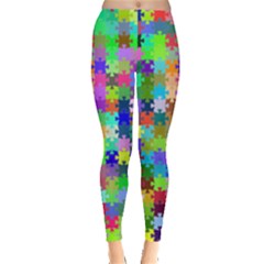 Jigsaw Puzzle Background Chromatic Leggings  by HermanTelo