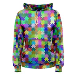 Jigsaw Puzzle Background Chromatic Women s Pullover Hoodie