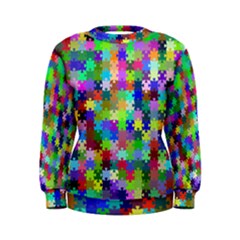 Jigsaw Puzzle Background Chromatic Women s Sweatshirt